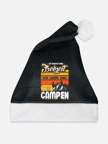Camper Camping Wohnwagen Spruch - Weihnachtsmütze - Schwarz/Weiß