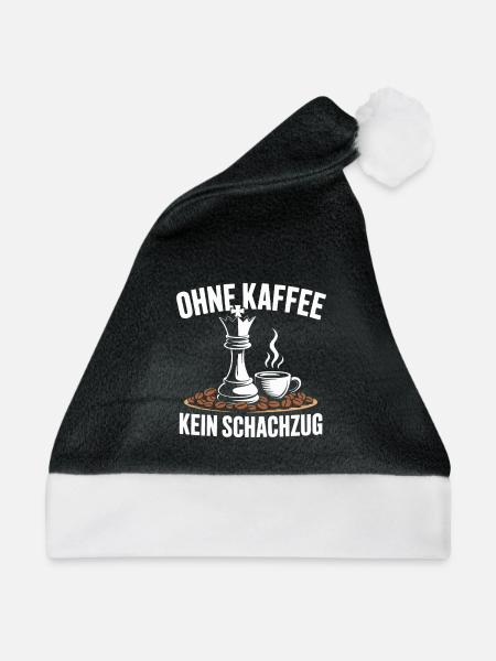 Kaffee Und Schach Schachspieler Coffee Brettspiel - Weihnachtsmütze - Schwarz/Weiß - Vorne