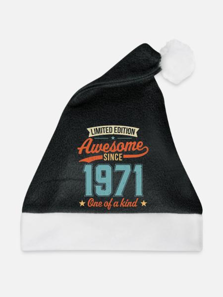 Genial seit 1971 - Weihnachtsmütze - Schwarz/Weiß