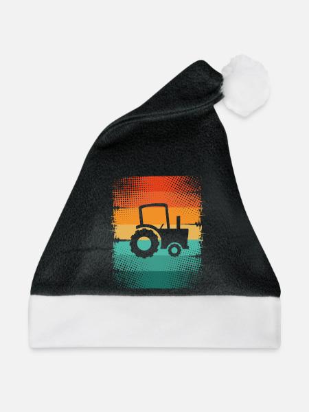 Traktor - Weihnachtsmütze - Schwarz/Weiß