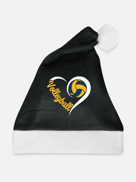 Volleyball Herz Volleyballer - Weihnachtsmütze - Schwarz/Weiß