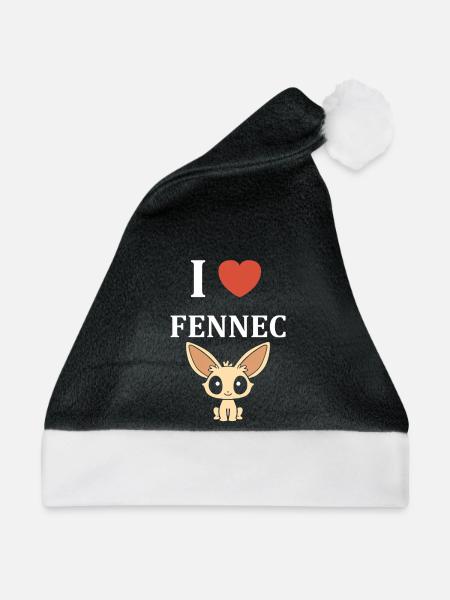 Ich mag Fennec Cartoon - Weihnachtsmütze - Schwarz/Weiß