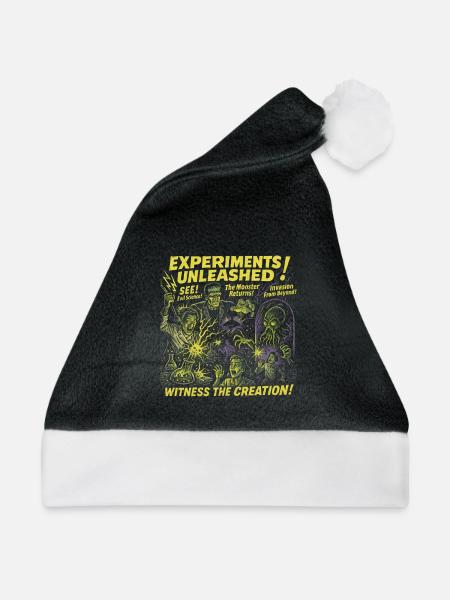 Experiments Unleashed Lab Filmplakat Halloween - Weihnachtsmütze - Schwarz/Weiß