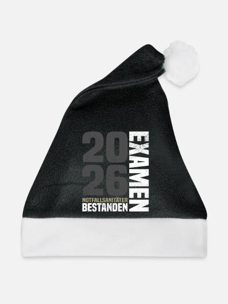 Notfallsanitäter Examen Bestanden 2026 - Weihnachtsmütze - Schwarz/Weiß