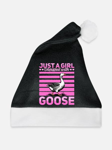Funny Bird Goose - Weihnachtsmütze - Schwarz/Weiß