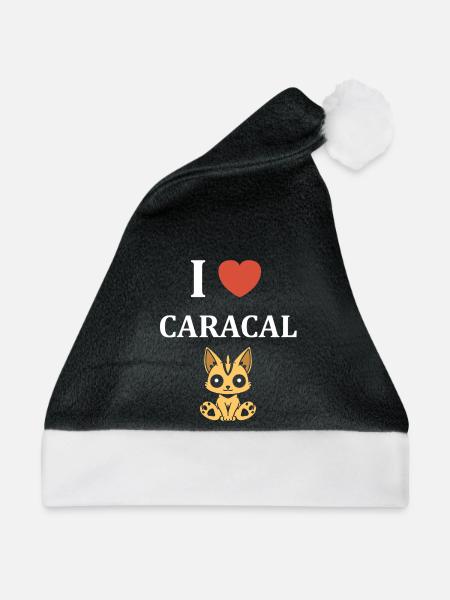 Ich liebe den Caracal - Weihnachtsmütze - Schwarz/Weiß