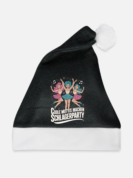  Coole Muttis Machen Schlagerparty Frauenabend - Weihnachtsmütze - Schwarz/Weiß - Vorne