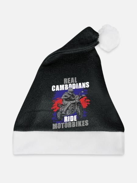 Kambodscha Kambodschaner Motorrad - Weihnachtsmütze - Schwarz/Weiß
