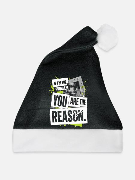 If I'm The Problem You Are The Reason Resilienz - Weihnachtsmütze - Schwarz/Weiß - Vorne