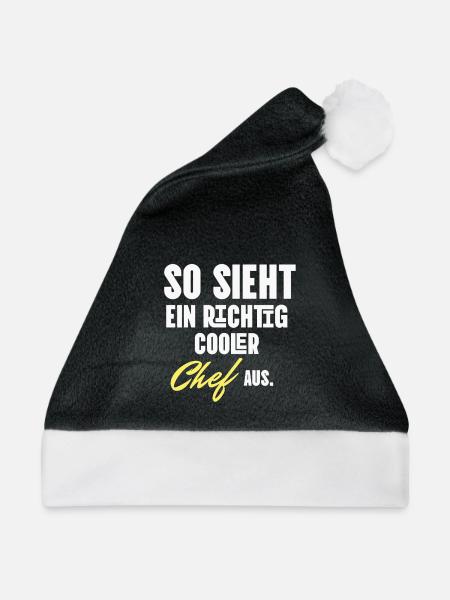 So sieht ein echt cooler Chef aus - Weihnachtsmütze - Schwarz/Weiß - Vorne