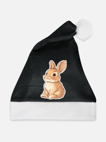 Hase - Weihnachtsmütze - Schwarz/Weiß