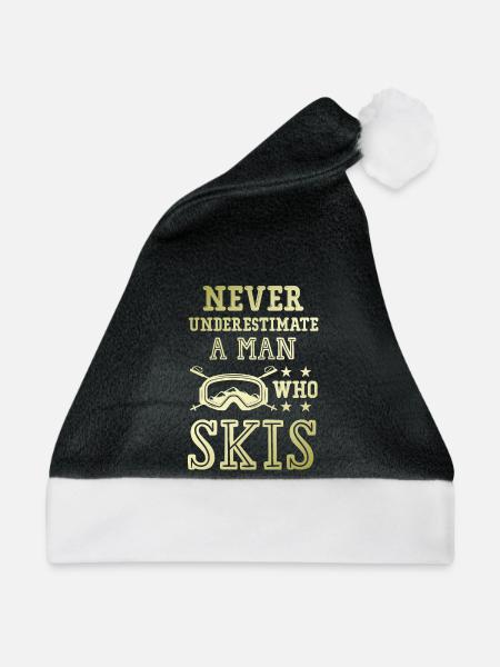 unterschätze nicht einen ski Mann - Weihnachtsmütze - Schwarz/Weiß