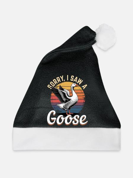 Funny Bird Goose - Weihnachtsmütze - Schwarz/Weiß