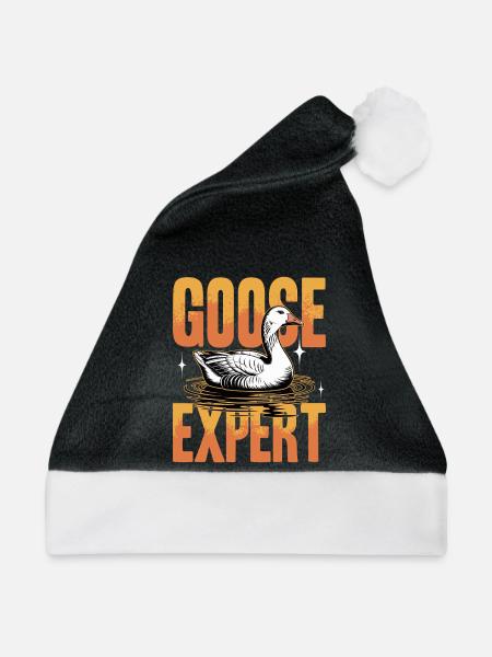 Funny Bird Goose - Weihnachtsmütze - Schwarz/Weiß