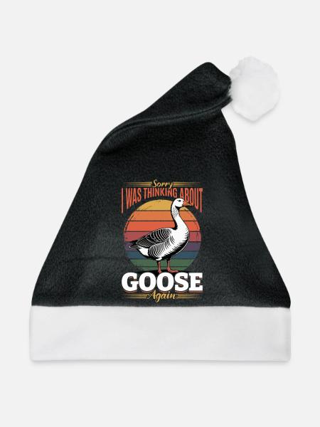 Funny Bird Goose - Weihnachtsmütze - Schwarz/Weiß
