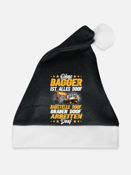 Bagger - Weihnachtsmütze - Schwarz/Weiß - Vorne