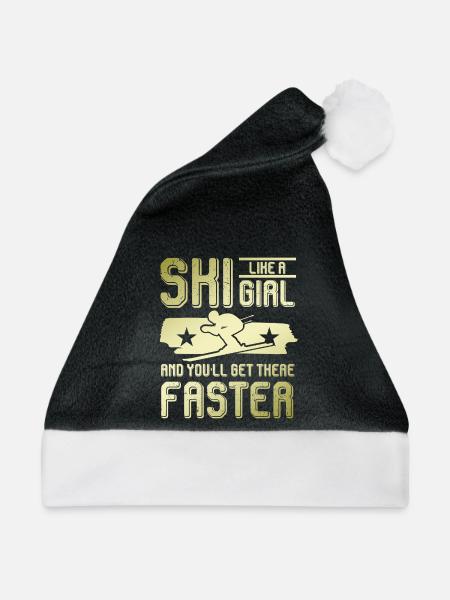 ski mädchen - Weihnachtsmütze - Schwarz/Weiß
