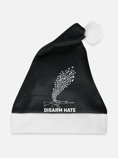 Entwaffnen, Hass, Friedenstauben, die sich in Freiheit erheben - Weihnachtsmütze - Schwarz/Weiß - Vorne
