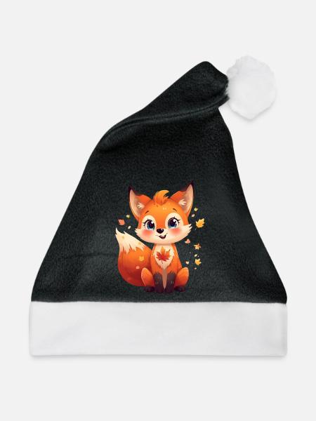 Herbstlicher Fuchs  - Weihnachtsmütze - Schwarz/Weiß