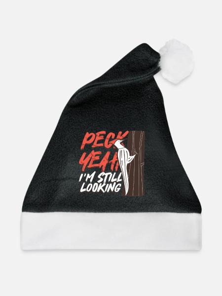 Elfenbein Specht Vogelbeobachter Peck Yeah - Weihnachtsmütze - Schwarz/Weiß