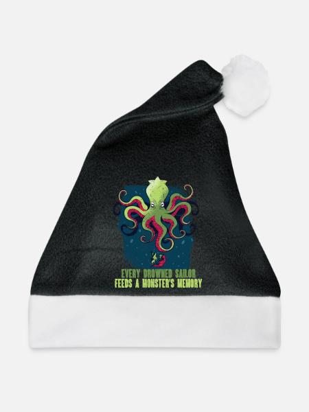 Kraken Mythologische Kreaturen - Weihnachtsmütze - Schwarz/Weiß