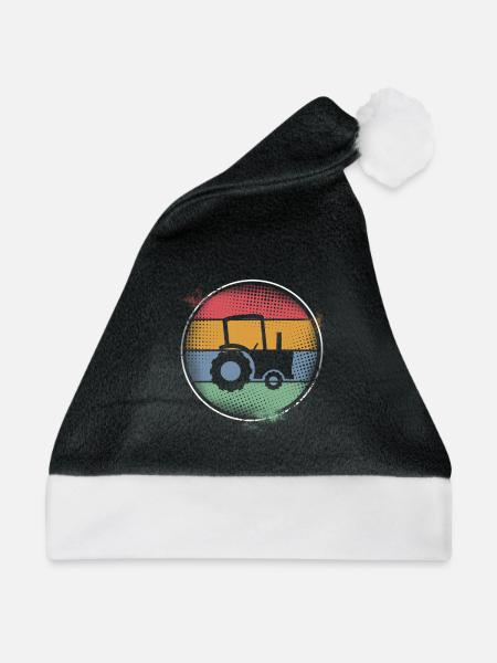 Traktor - Weihnachtsmütze - Schwarz/Weiß
