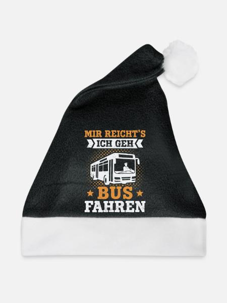 Linienbus Busfahrer Schulbus Busfahrerin Bus - Weihnachtsmütze - Schwarz/Weiß - Vorne