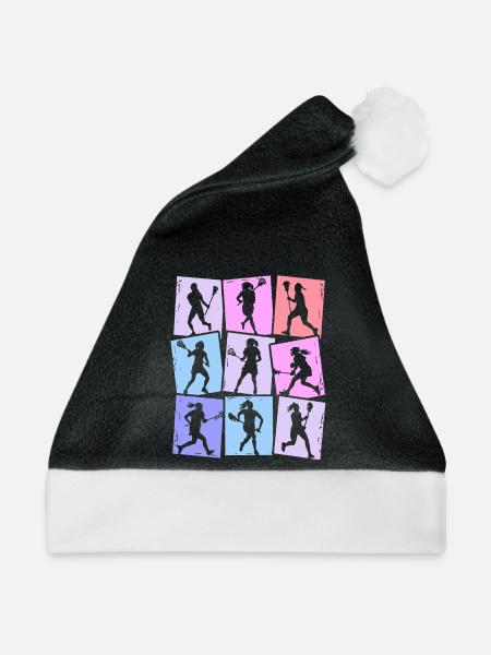 Lacrosse Spieler Bunt Kinder Mädchen Lacrosse - Weihnachtsmütze - Schwarz/Weiß