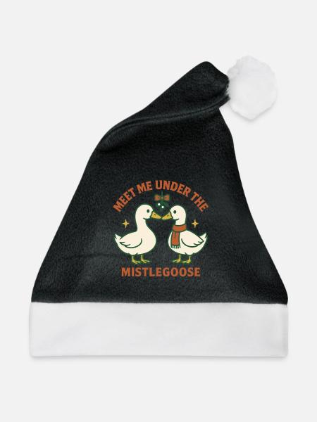 Weihnachtsgans Triff mich unter der Mistelgans - Weihnachtsmütze - Schwarz/Weiß