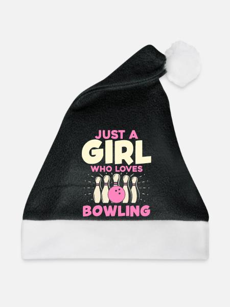 Nur ein Mädchen liebt Bowling - Weihnachtsmütze - Schwarz/Weiß