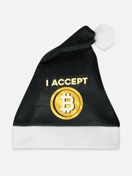 Ich akzeptiere Bitcoin - Weihnachtsmütze - Schwarz/Weiß
