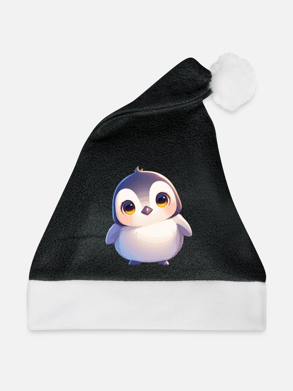 Pinguine Pinguin - Weihnachtsmütze - Schwarz/Weiß - Vorne