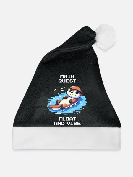 Hauptquest: Treiben & Viben | Otter Chill - Weihnachtsmütze - Schwarz/Weiß - Vorne