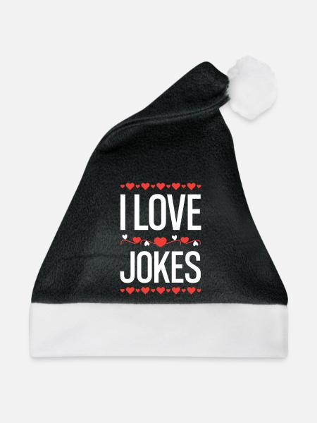 I Love Jokes - Weihnachtsmütze - Schwarz/Weiß