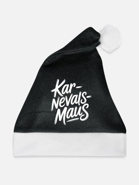 Karnevalsmaus Karneval Köln Kölner Karnevals Maus - Weihnachtsmütze - Schwarz/Weiß - Vorne