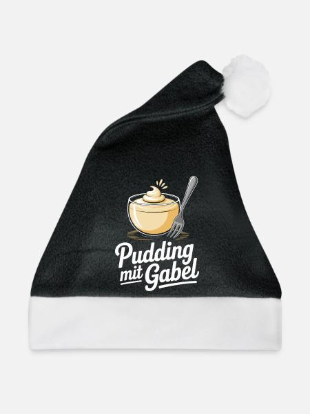 Pudding Mit Gabel - Weihnachtsmütze - Schwarz/Weiß