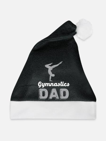 Gymnastics Dad Silhouette Design - Weihnachtsmütze - Schwarz/Weiß