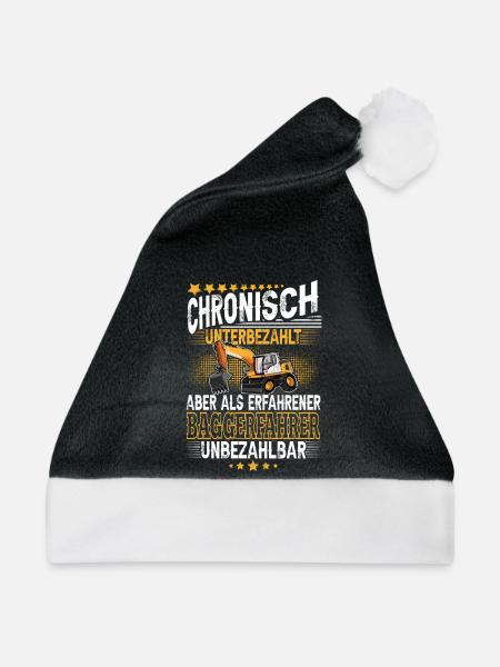 Baggerfahrer - Weihnachtsmütze - Schwarz/Weiß - Vorne