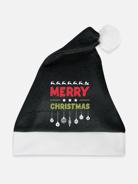 Frohe Weihnachten - Weihnachtsmütze - Schwarz/Weiß