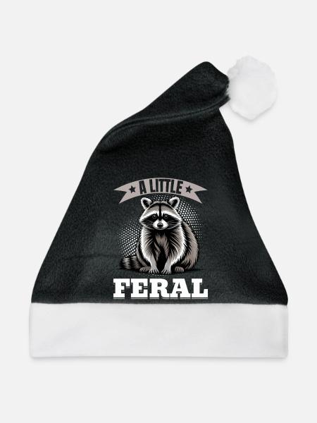 Funny Raccoon - Weihnachtsmütze - Schwarz/Weiß