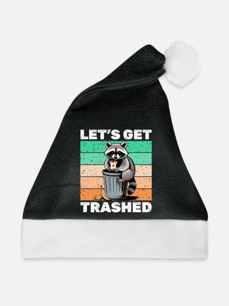 Funny Raccoon - Weihnachtsmütze - Schwarz/Weiß