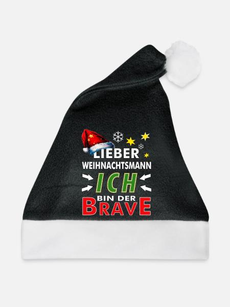 WEIHNACHTSMANN ICH BIN DER BRAVE - Weihnachtsmütze - Schwarz/Weiß - Vorne