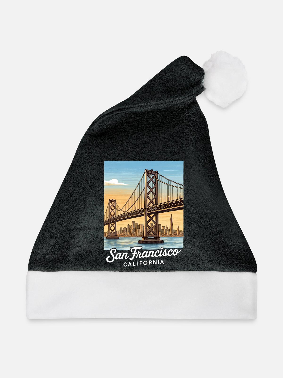 San Francisco - Weihnachtsmütze - Schwarz/Weiß - Vorne