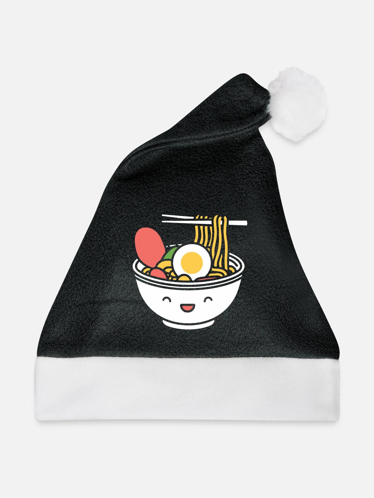 Ramen - Weihnachtsmütze - Schwarz/Weiß - Vorne
