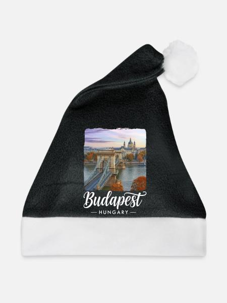 Budapest Ungarn - Weihnachtsmütze - Schwarz/Weiß - Vorne