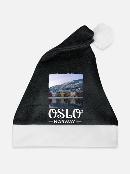 Oslo Norwegen - Weihnachtsmütze - Schwarz/Weiß - Vorne