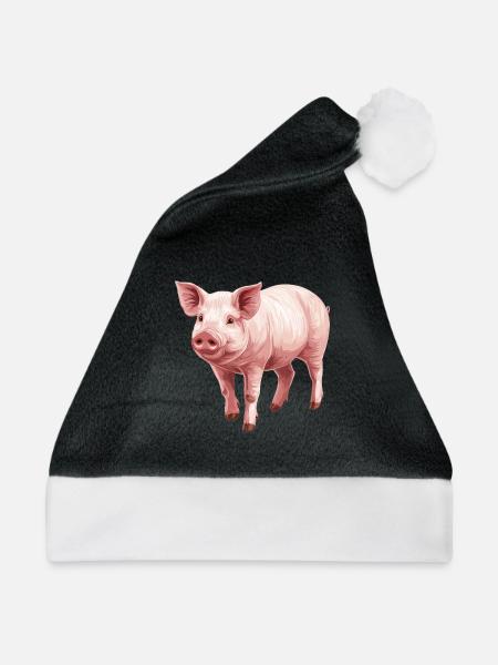Schweine Schwein - Weihnachtsmütze - Schwarz/Weiß