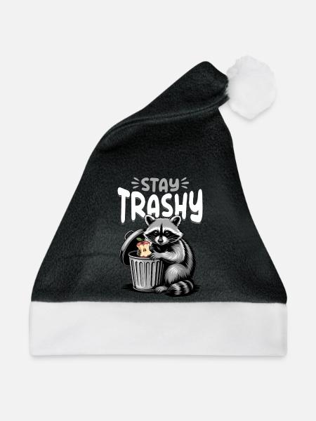 Funny Raccoon - Weihnachtsmütze - Schwarz/Weiß