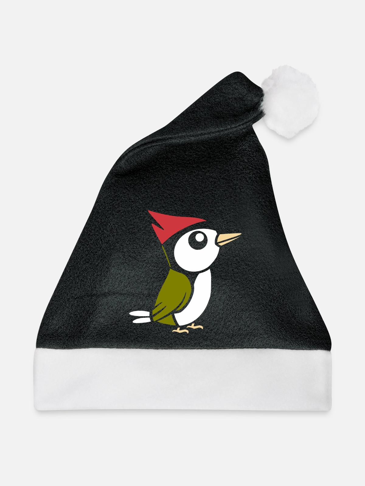 Specht - Weihnachtsmütze - Schwarz/Weiß - Vorne