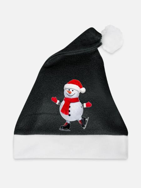 Schneeman - Weihnachtsmütze - Schwarz/Weiß